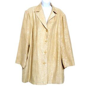 Russell Kemp Vintage 70s Womens Coat 26W Button Textured Beige Regency